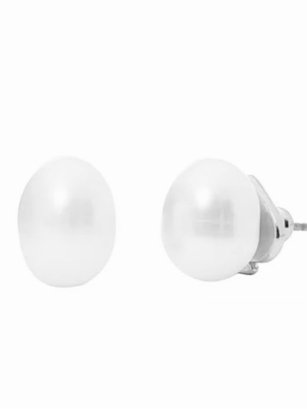 $58 Kate Spade Candy Drops Freshwater Pearl Stud Earrings silver/ white